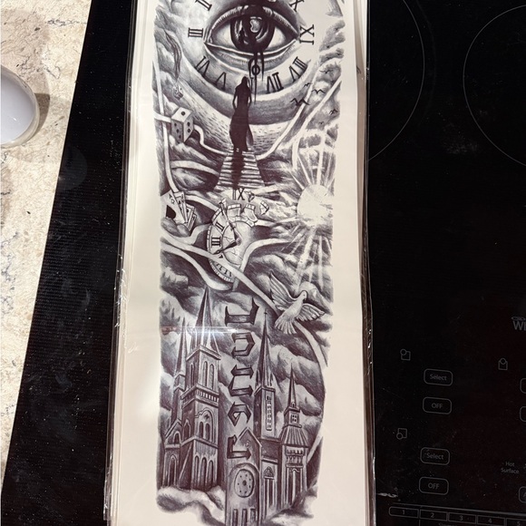 Temporary Tattoo Sleeve Set with Artistic Designs - Picture 6 of 13